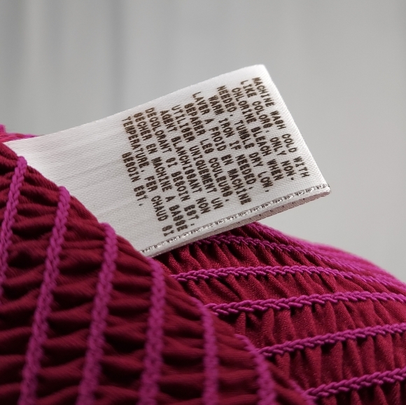 Guess Y2K Vtg Smocked Empire Top Medium Pink Satin Puffed Short Sleeve Button - Picture 9 of 9